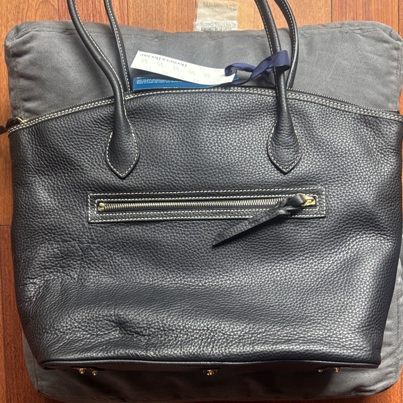 Dooney & Bourke Black Pebbled Leather Tote - Picture 2 of 7